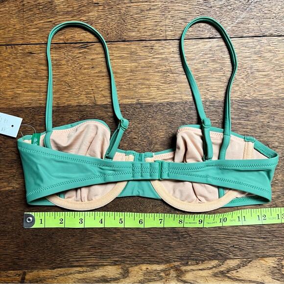 J. Crew Balconette 34B Green Bikini Top with Underwire - Picture 3 of 5